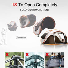 Khaki 5-8 People Windproof Pop-up Family Tent 4 Season