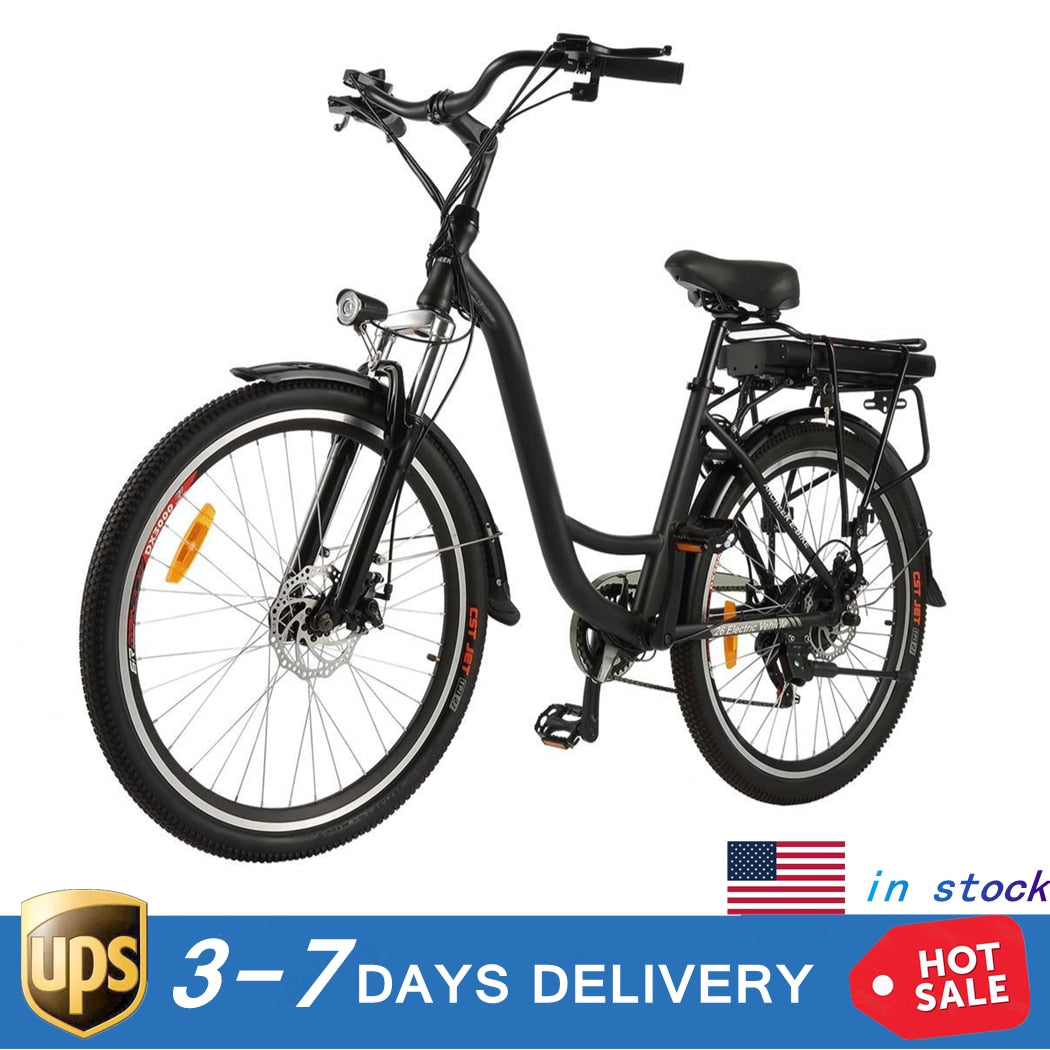 Electric 6 Speed Gear Bicycle Aluminum Disc Brake With Headlamp