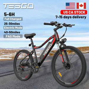 Electric 350W 12Ah Battery Tesgo Shimano 7-Speed Mountain Bike