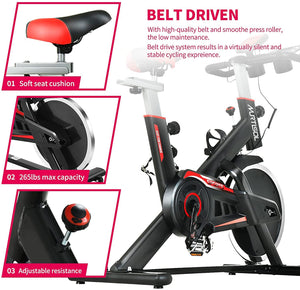 Black Murtisol LCD Display Cycling Stationary Bike or Home Gym