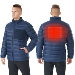 Electric USB Down Thermal Collar Men's Heated Jacket Coat