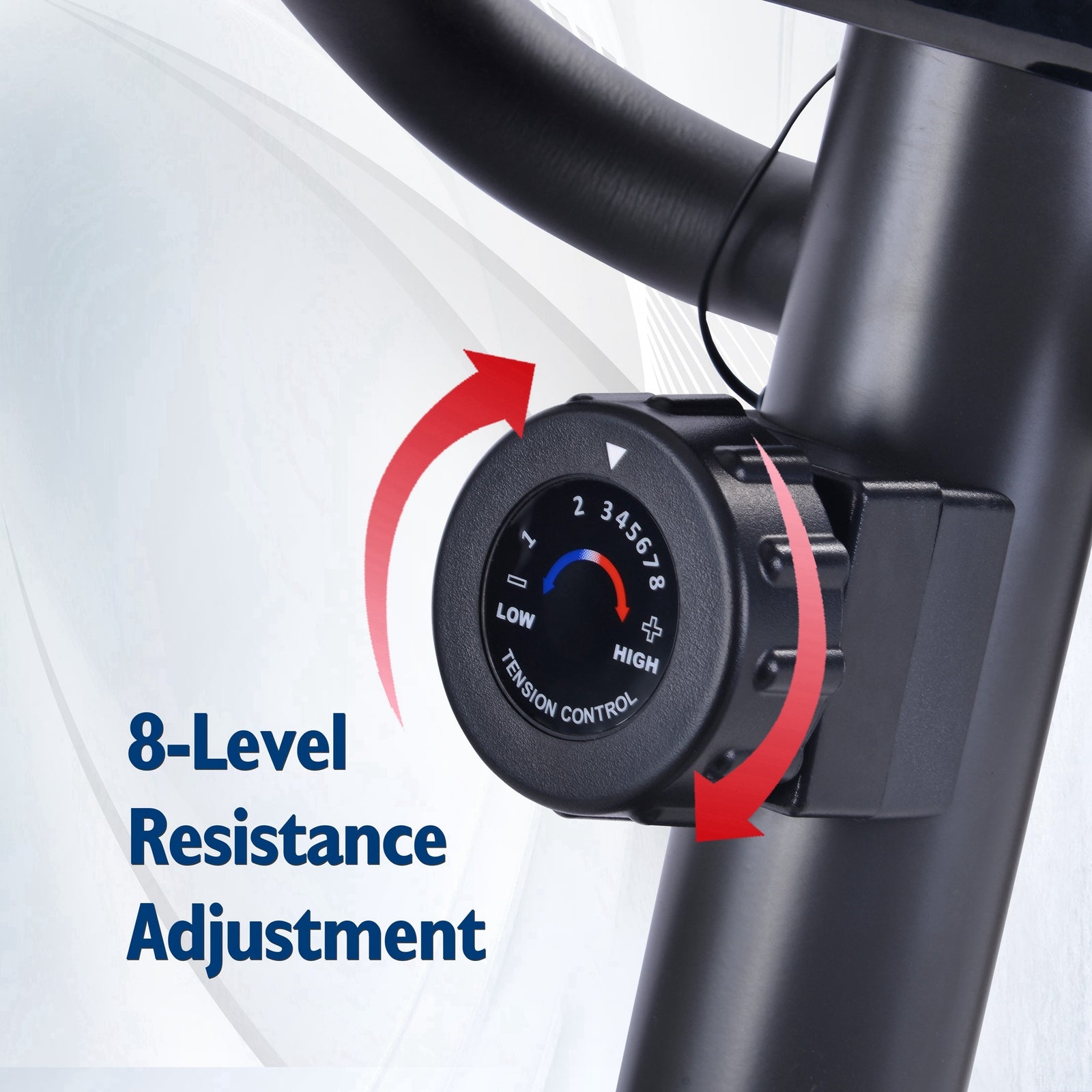 8-Level Magnetic Resistance Cardio Workout Elliptical Trainer Machine Upright Exercise Bike